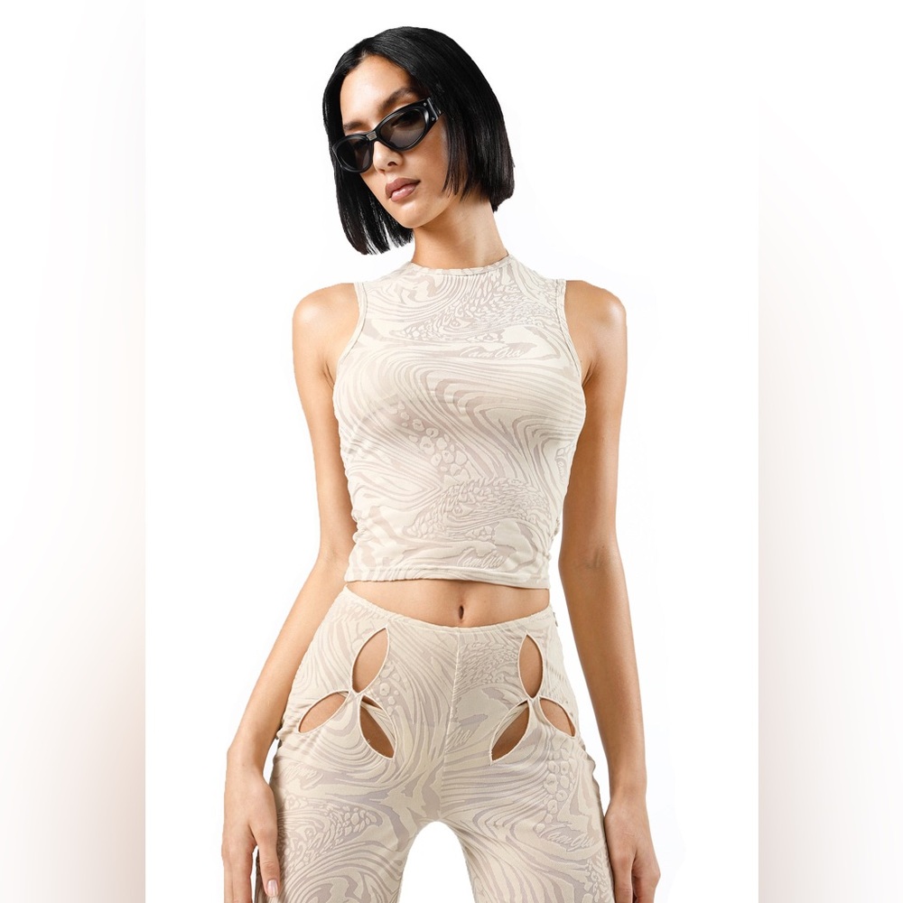 I AM GIA Amina Top and Pants Set - Tan Burnout M